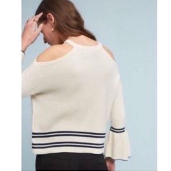 Anthropologie Knitted & Knotted Leandre Sweater Cold Shoulder S - Picture 2 of 6